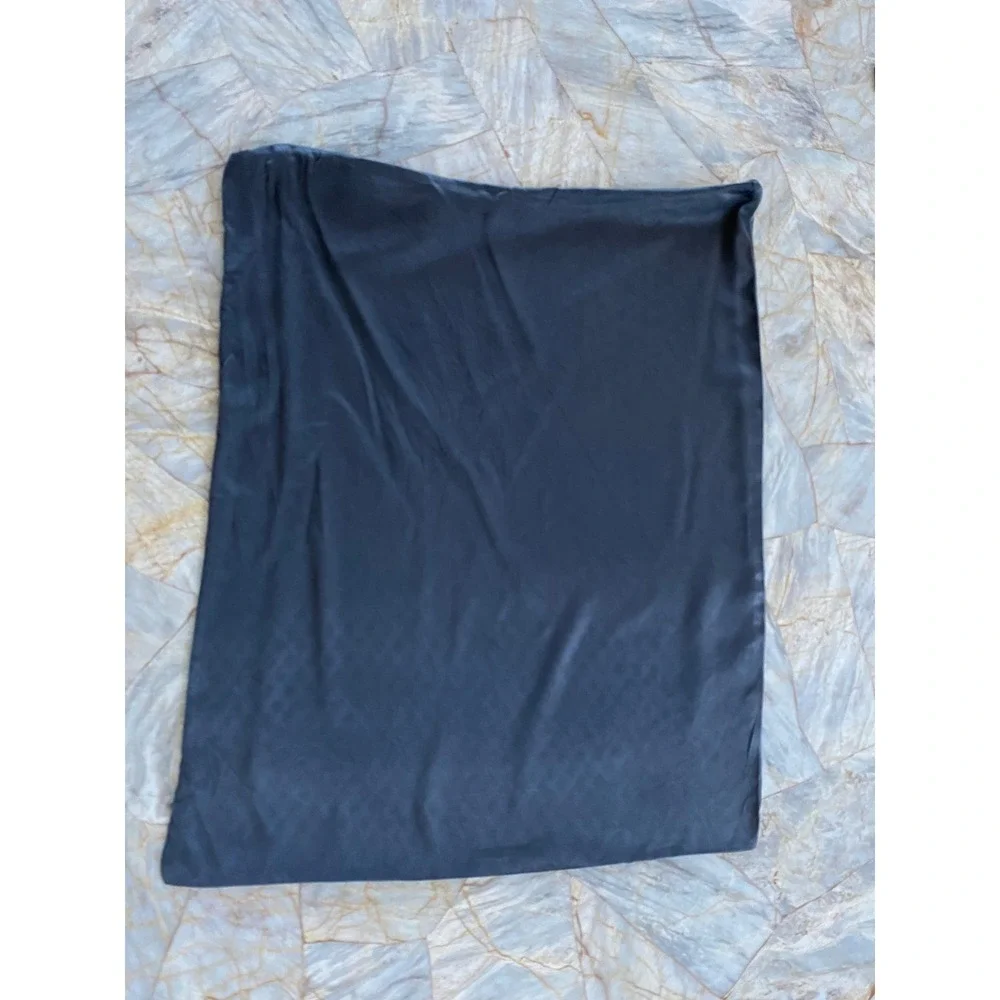 Charcoal Grey Silk Pillowcase Tonal Damask Pattern Standard Size Luxury Bedding